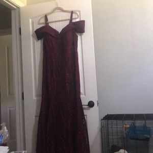 Sparkly Merlot Prom Dress